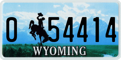 WY license plate 054414