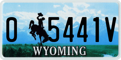 WY license plate 05441V