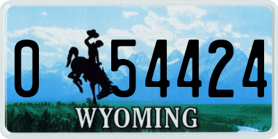 WY license plate 054424