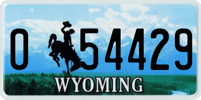WY license plate 054429