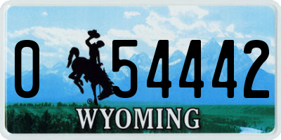 WY license plate 054442