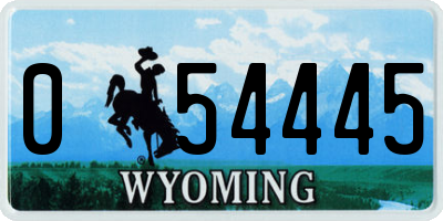 WY license plate 054445