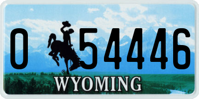 WY license plate 054446