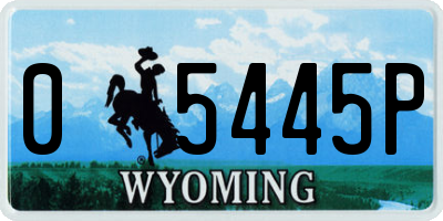 WY license plate 05445P