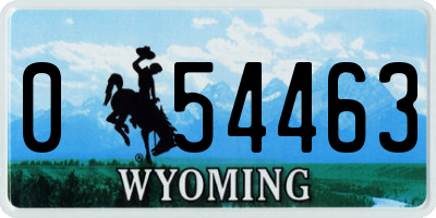 WY license plate 054463