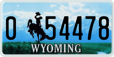 WY license plate 054478