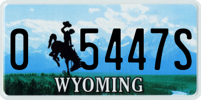 WY license plate 05447S