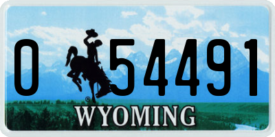 WY license plate 054491