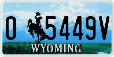 WY license plate 05449V