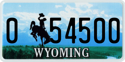 WY license plate 054500