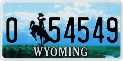 WY license plate 054549