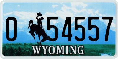 WY license plate 054557