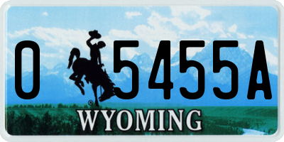 WY license plate 05455A