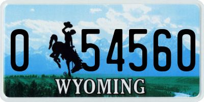 WY license plate 054560