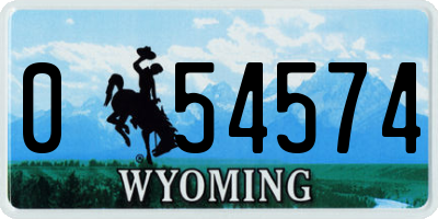 WY license plate 054574