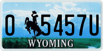 WY license plate 05457U