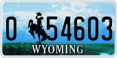 WY license plate 054603