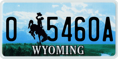 WY license plate 05460A