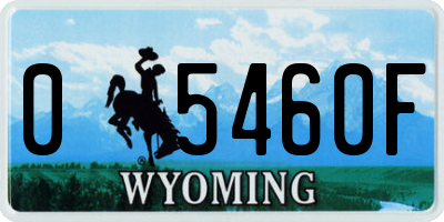 WY license plate 05460F