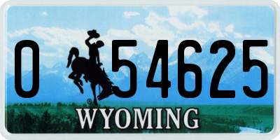 WY license plate 054625