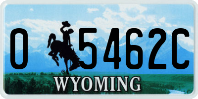 WY license plate 05462C