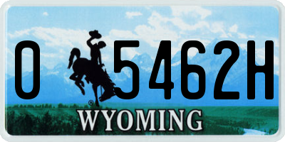 WY license plate 05462H