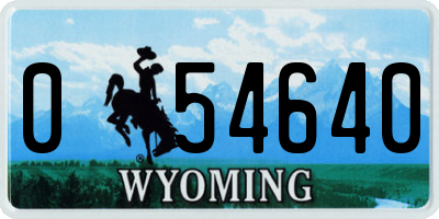 WY license plate 054640