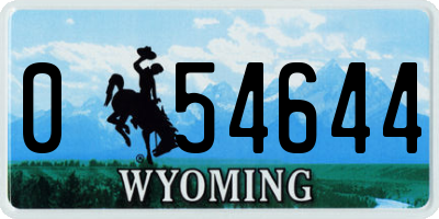 WY license plate 054644