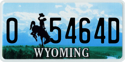 WY license plate 05464D