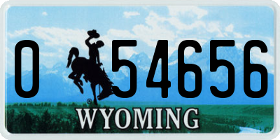 WY license plate 054656