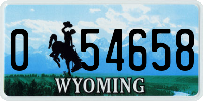 WY license plate 054658