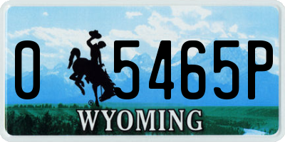 WY license plate 05465P