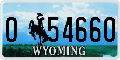 WY license plate 054660