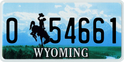 WY license plate 054661