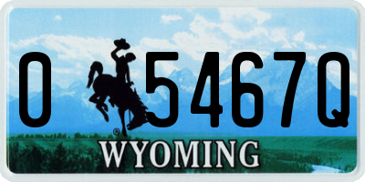 WY license plate 05467Q