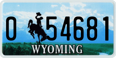 WY license plate 054681