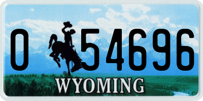 WY license plate 054696