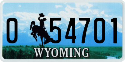WY license plate 054701