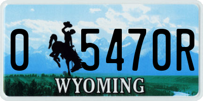 WY license plate 05470R