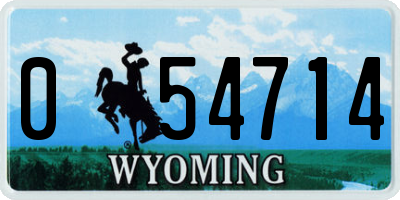 WY license plate 054714
