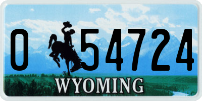 WY license plate 054724