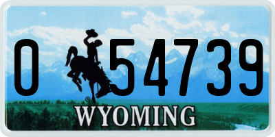 WY license plate 054739