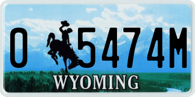 WY license plate 05474M