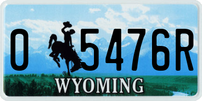 WY license plate 05476R