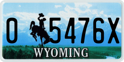 WY license plate 05476X