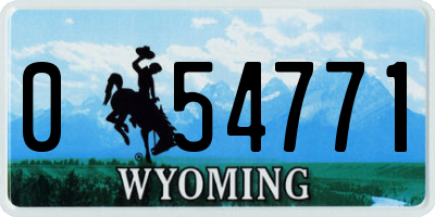 WY license plate 054771