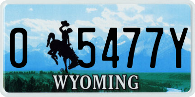 WY license plate 05477Y