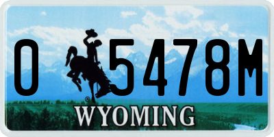 WY license plate 05478M