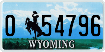 WY license plate 054796