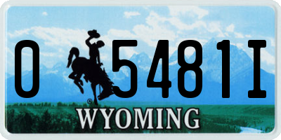 WY license plate 05481I